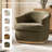Loki 31.25"W Farmhouse Upholstered Fully Assembled Swivel Barrel Chair-507675202