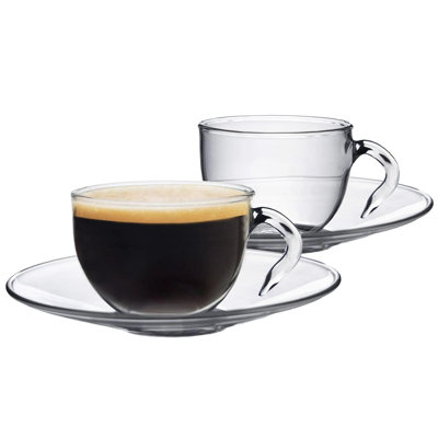 Glass Espresso Cup and Saucer