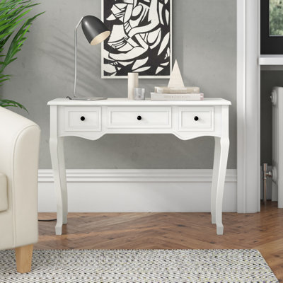 Fairford Dressing Console Table with Three Drawers White
