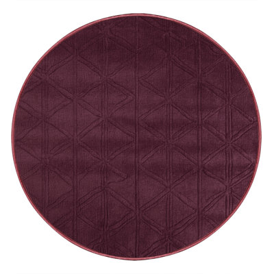 Machine Washable Trellis Red Area Rug