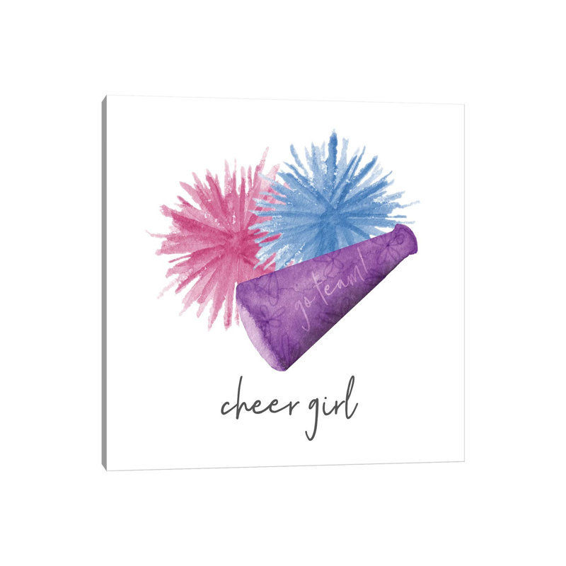 Sports Girl Cheer by Noonday Design - Wrapped Canvas Painting, 45.72 cm H x 45.72 cm W