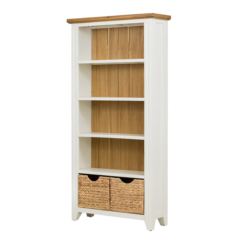 Bibliothèque en bois avec deux bacs de rangement 35,5 x 12 x 71 po