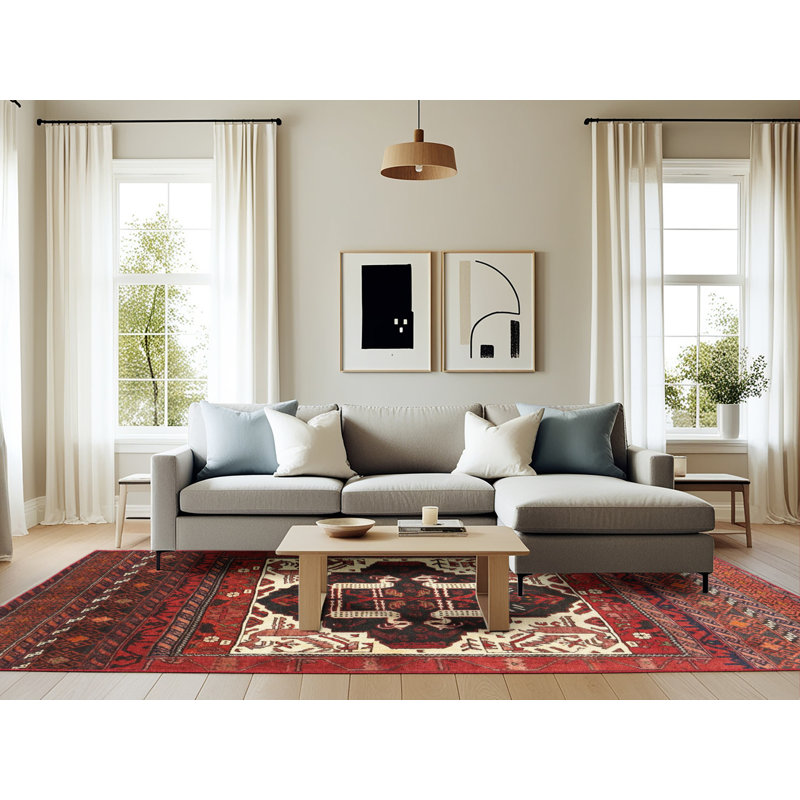 Tapis rouge à motif sud-ouest, Rectangle 6 pi x 9 pi