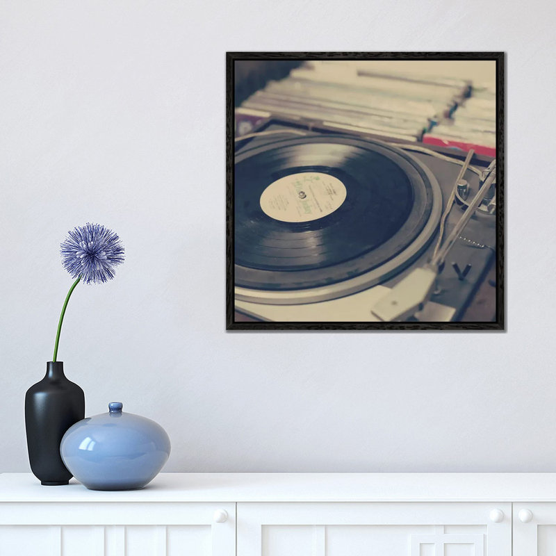Retro Retro II by Caroline Mint - Print on Canvas, 45.72 cm H x 45.72 cm W, Classic Brown Wood Framed