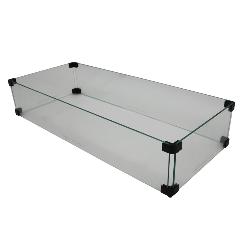 Cour décontractée Verre trempé transparent Wind Guard 4 pièces / ensemble / Ctn, avec trousse de quincaillerie
