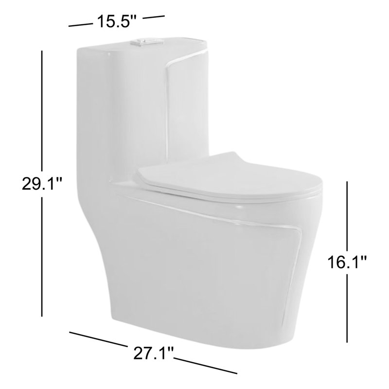 Dual-Flush Elongated One-Piece Toilet (Seat Included)