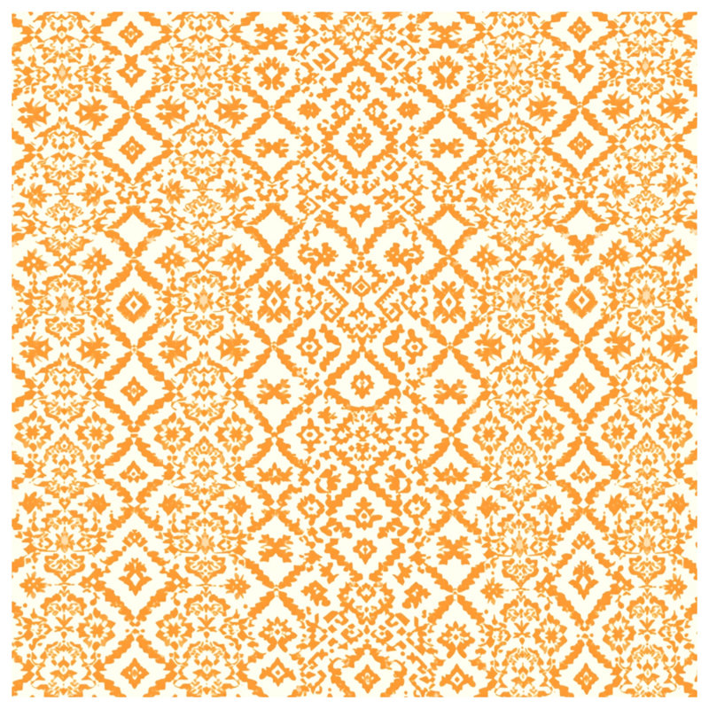 Rideaux de douche orange à motif ikat extra longs, 70in W x 72in H
