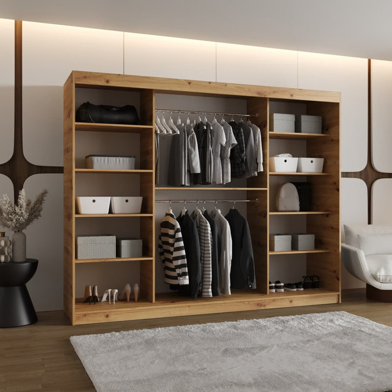 Artisan Wardrobe - Timeless Storage with Natural Elegance, Oak, 202cm H x 250cm W x 50cm D