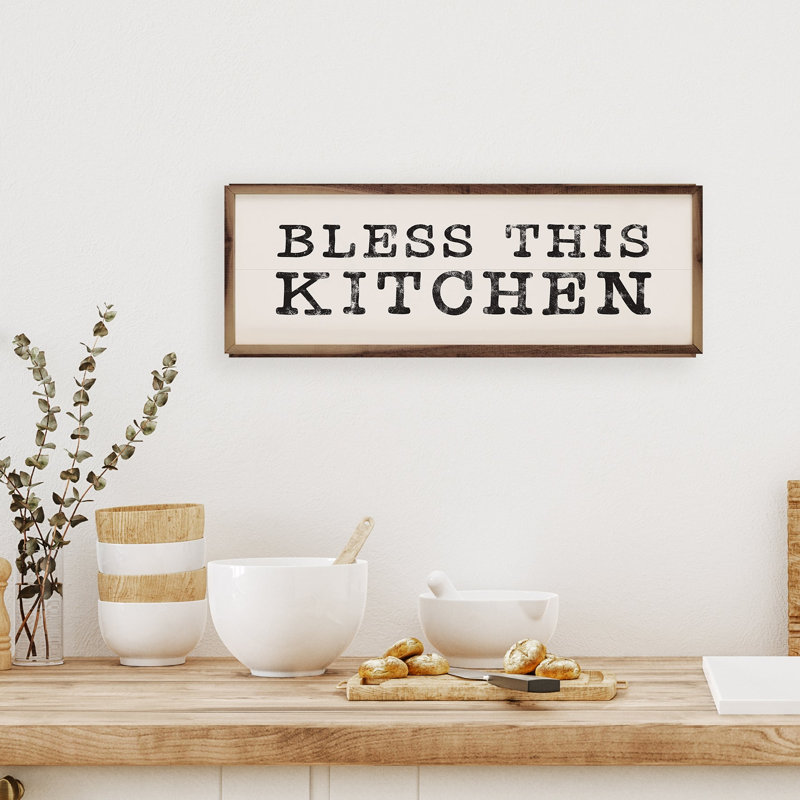 Bless This Kitchen Bold - blanc, H 8 po x l 24 po