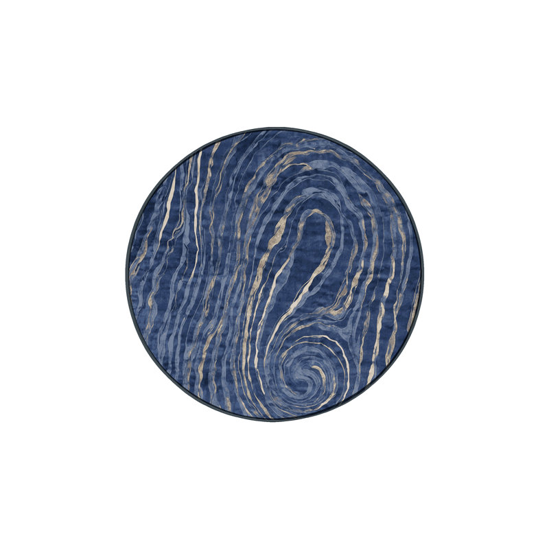 Machine Washable Gray Area Rug, Round 6'