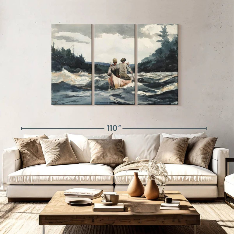 Mehar Canoe In Rapids, H 48 po x l 74 po