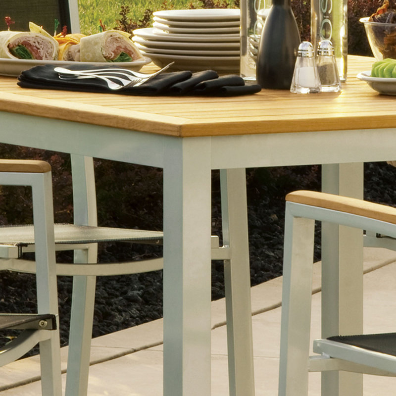 Travira Outdoor Square Dining Table, Tekwood Natural, Flint
