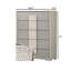 Commode à tiroirs en queue d'aronde de style contemporain 1pc deux tons centre glissières en métal panneaux de bois blanc délavé et finition de pierre gris