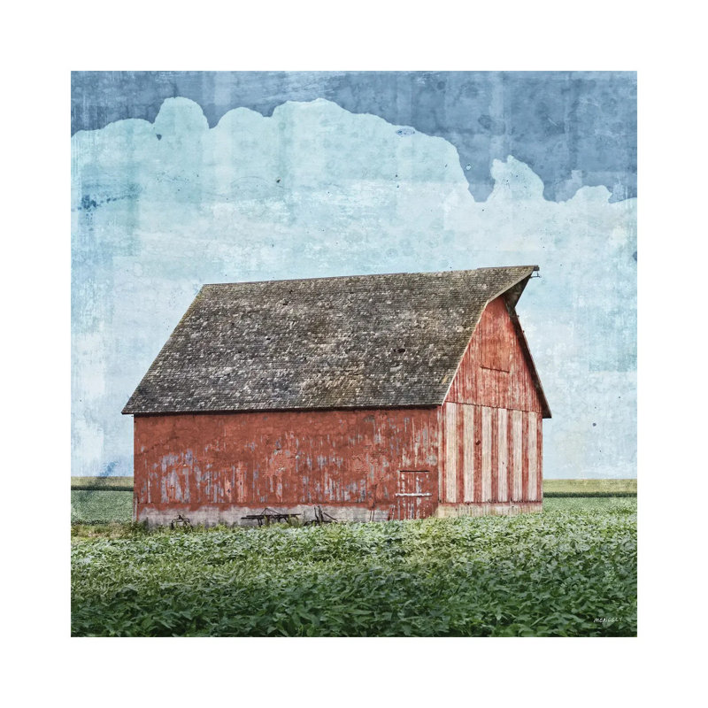 «Traditional Red Barn» par Dan Meneely - Estampe numérique sur toile tendue avec châssis, H 12 po x l 12 po x P 0,75 po
