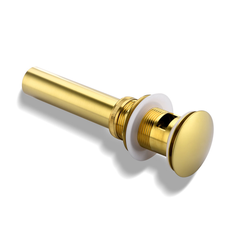 Pop-Up Bathroom Sink Drain Stopper with Overflow, Brushed Gold
