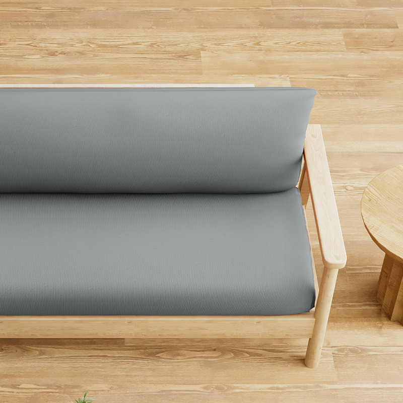 Housse pour canapé-lit réversible en tissu de polyester réversible avec fermeture à glissière 3 côtés, Complète, Gris foncé