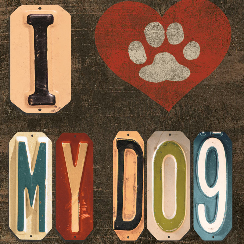 I Love My Dog - Wrapped Canvas Print, 76cm H x 76cm W x 3.8cm D