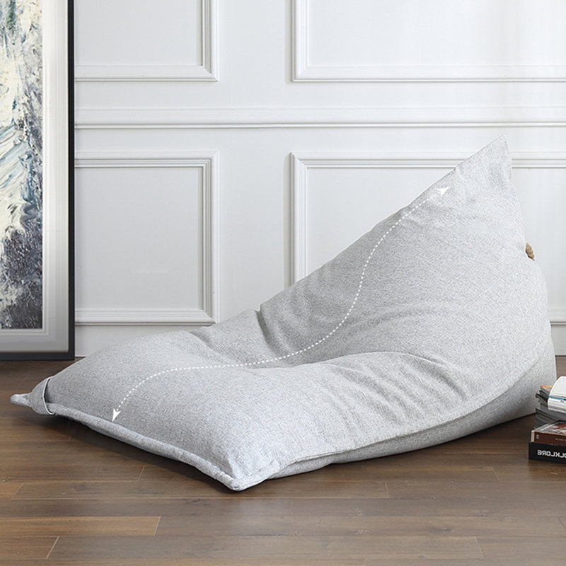 Fauteuil à billes simple et paresseux, Mélange de lin gris clair