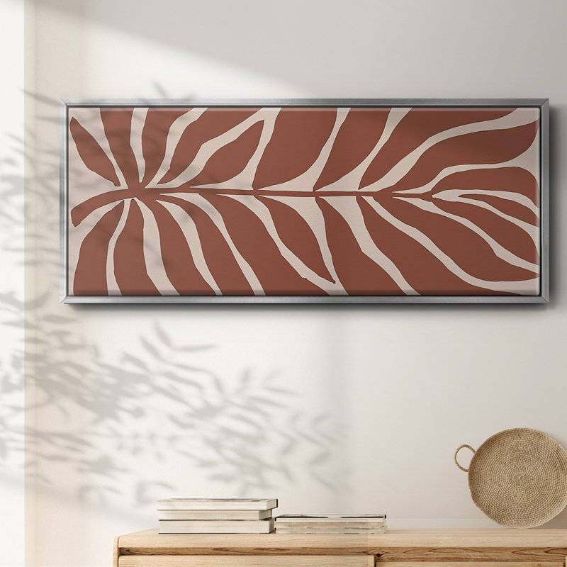 Terra Cotta Block Palms I- Framed Canvas, 12" H x 30" W