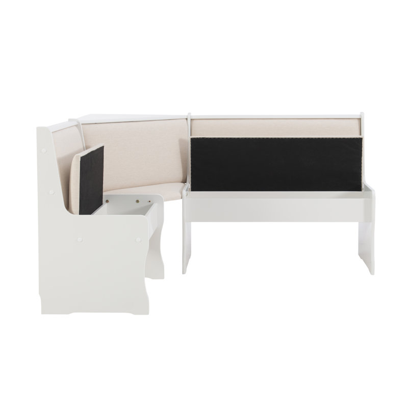 Kasdan 5 - Person Breakfast Nook Dining Set with Storage, White