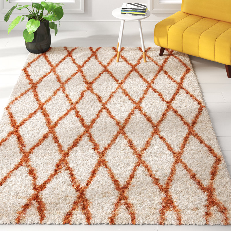 Tapis géométrique en laine / coton noué à la main Damalus, Rectangle 6 pi x 9 pi