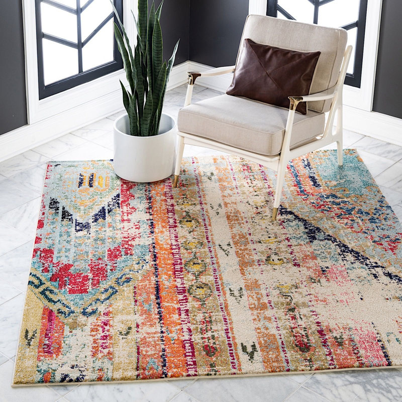 Newburyport Washable Geometric Indoor Rug, Rectangle 8' x 10'