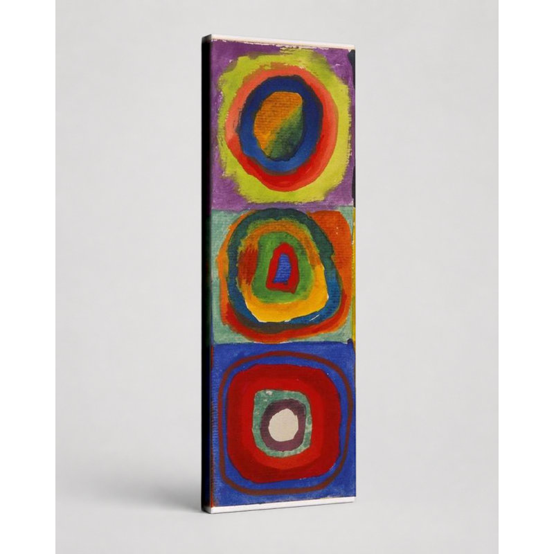 Étude de couleur: carrés avec cercles concentriques (1913) - art mural sur toile, 72" W x 24" H