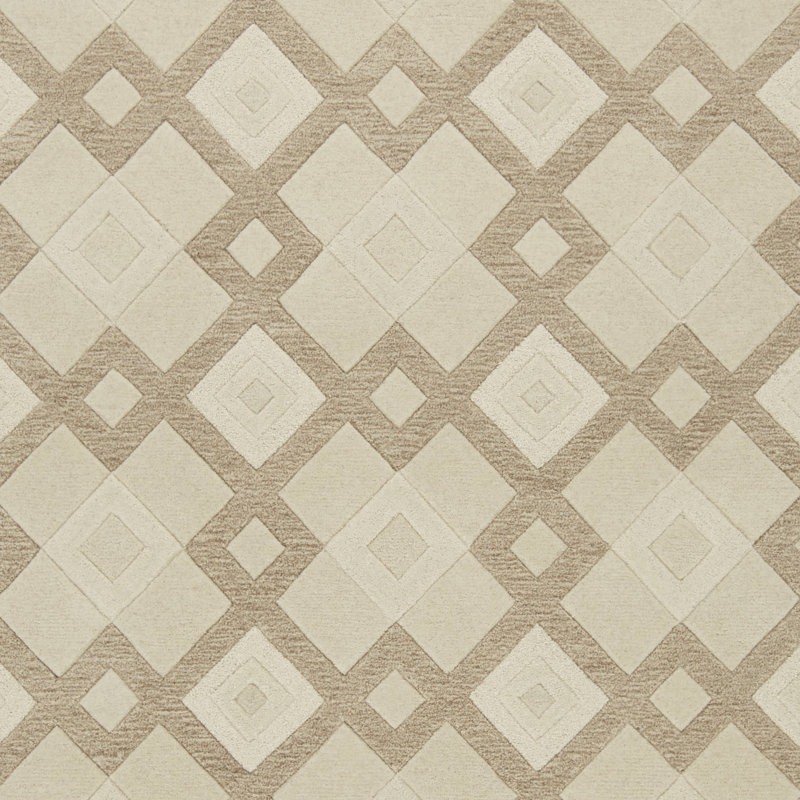 Tapis en laine à motif géométrique ivoire 3 pi x 5 pi