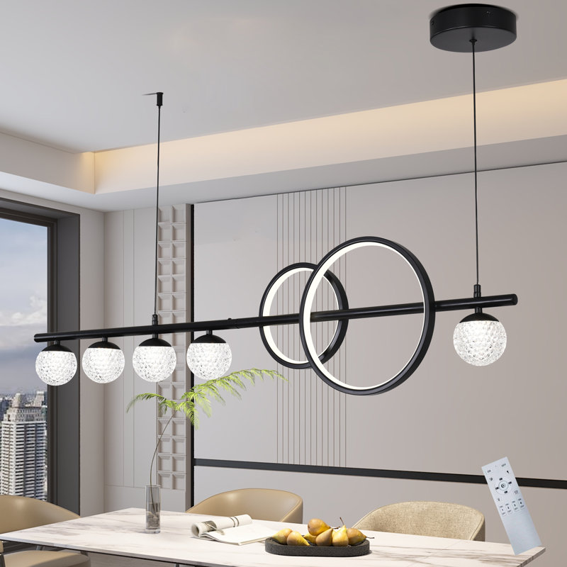 Luminaire suspendu pour îlot de cuisine à 7 lumières DEL à intensité variable