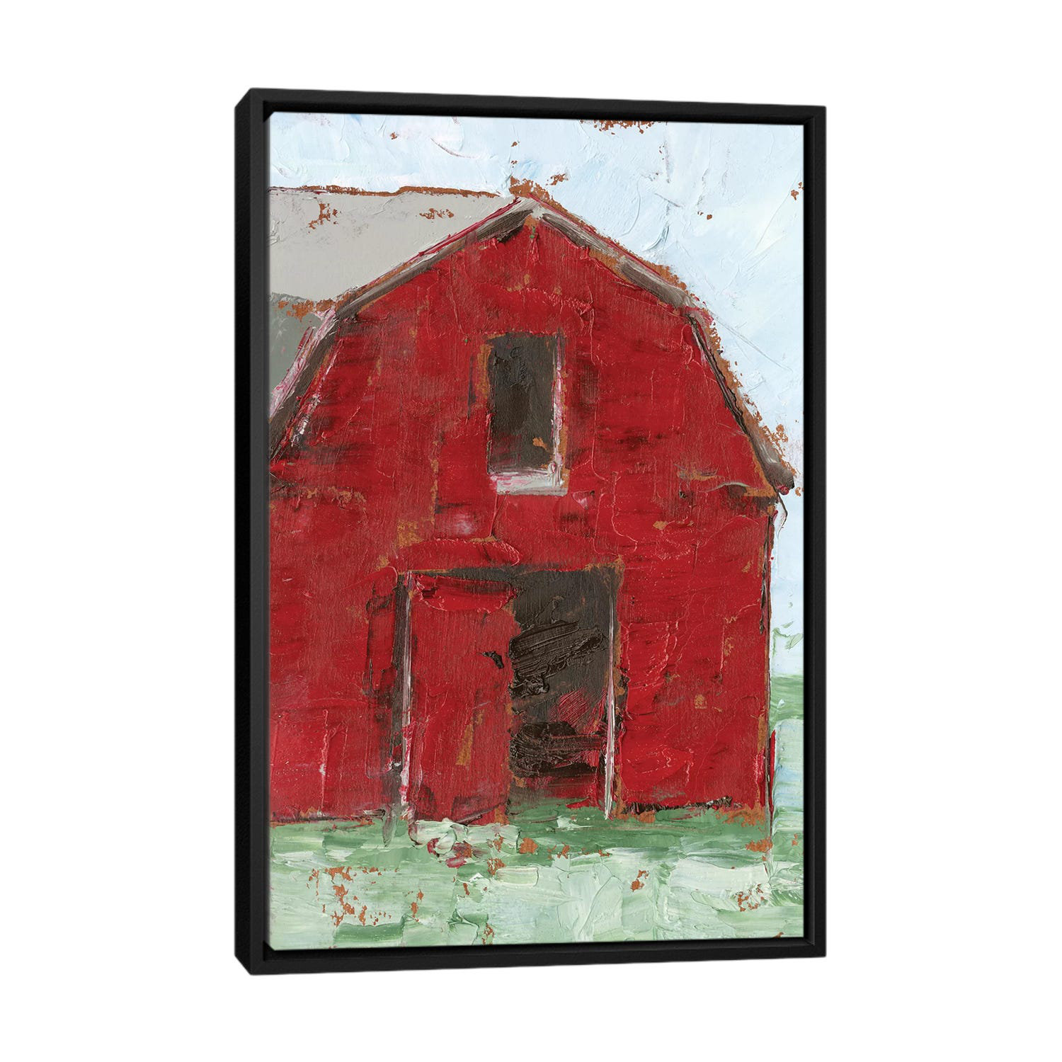 Big Red Barn I by Ethan Harper East Urban Home Mat Color: No Mat Size: 26\, image size:1500x1500