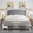 Linen Upholstered Wingback Headboard with Double Nailhead Trimming and Button Tufting for Bedroom-52575994-52575993