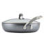 Elementum Hard Anodized Nonstick Deep Frying Pan/Skillet with Lid, 12 Inch, Gray