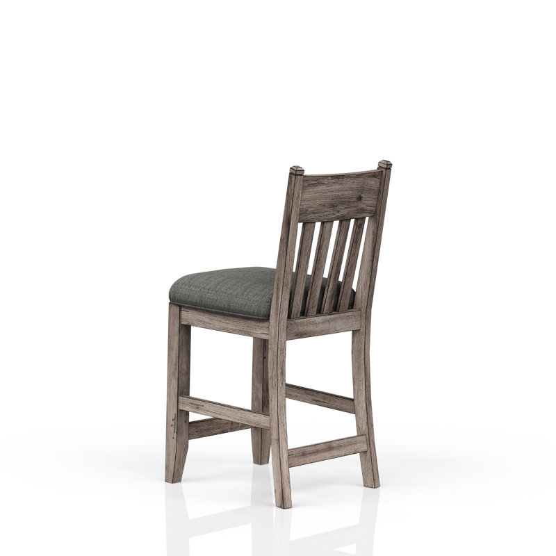 Tabouret de comptoir rustique (2) - siège rembourré, en bois massif +, 39,7 po Hauteur, 17,05 de largeur, 23,56 de profondeur, 2 po de hauteur, largeur, profondeur et fabrication