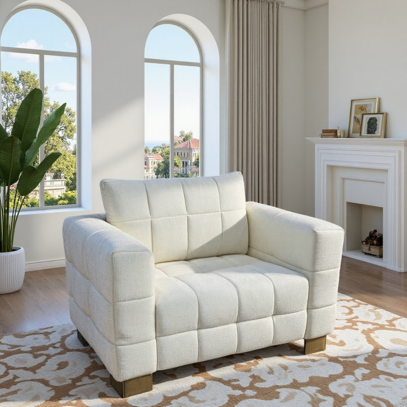Chaise confortable et pratique avec une éponge à rebond élevé et un sac à ressort indépendant, convient à un tapis et facile à assembler