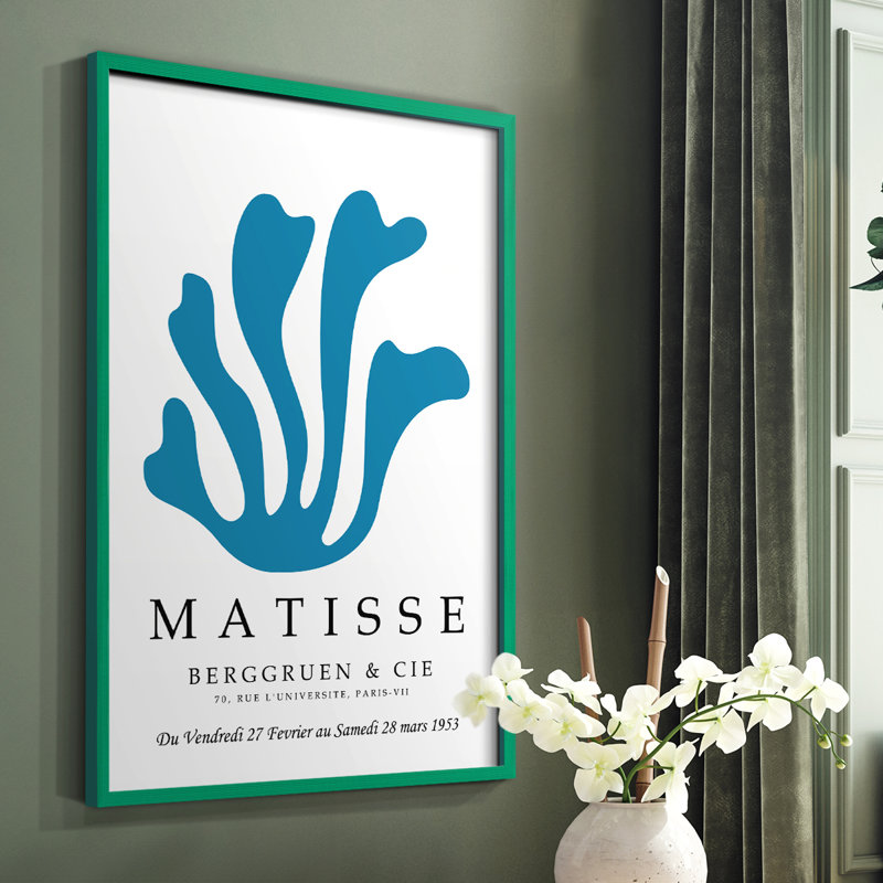 Matisse LXXXIV Framed Print - Solid Wood, Green, 10" H x 8" W