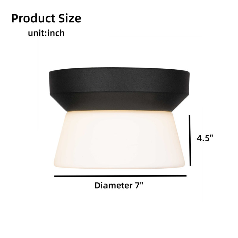 7-Inch Square Black Integrated LED Recessed Ceiling Light, Three-Color Light, 15 W, 5.01" H x 7" W x 7" D