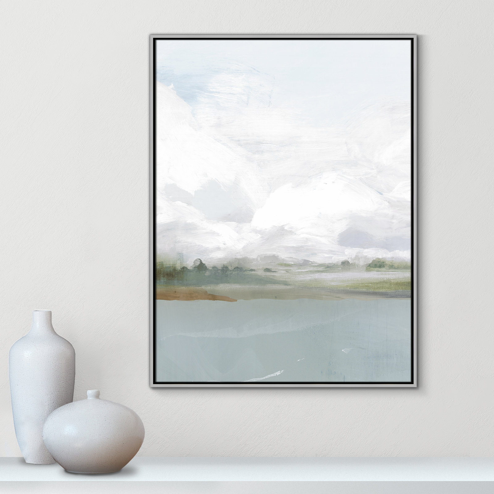 All Shore Painting, 41.5" H x 31.5" W, Silver