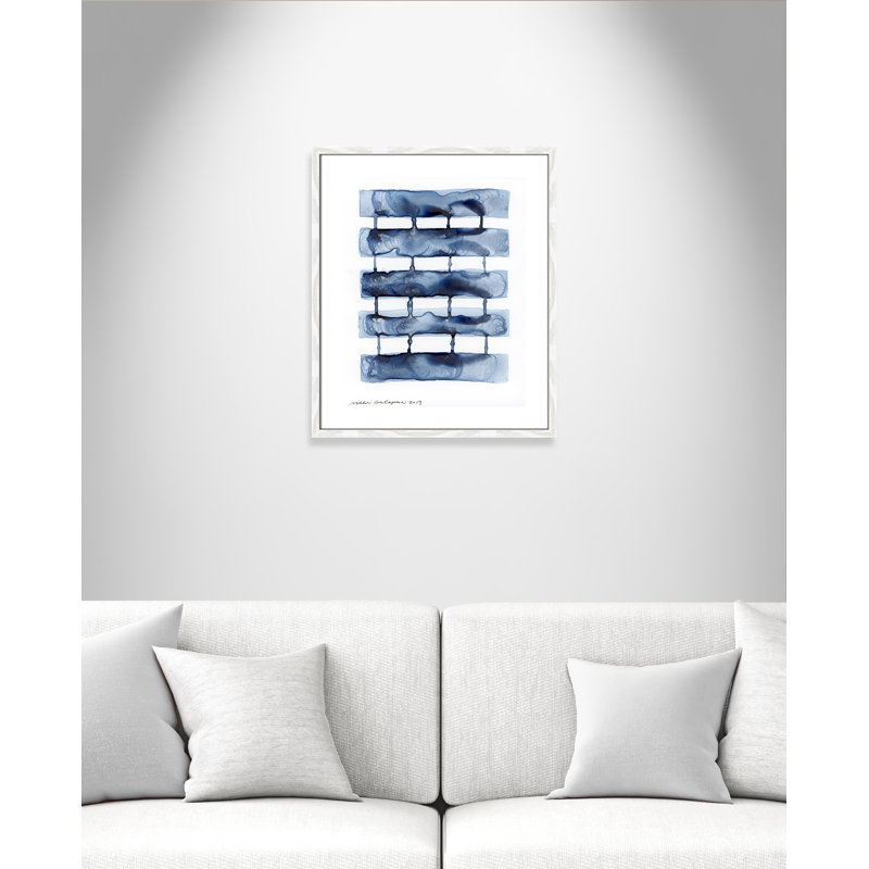 Gareth Stitched Together I by Nikki Galapon - Solid Wood Rectangle Print Single Piece Item on Canvas, White Wood Framed Paper