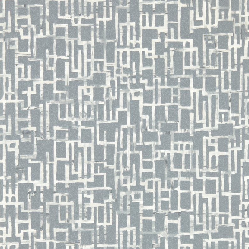 Vivido Quadrata Abstract Non-Woven Wallpaper Roll, Steel