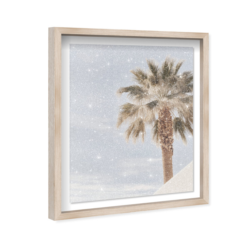 Monotone Tropics II Shadowbox Floral & Botanical Print by Oliver Gal, Black Frame, 16 x 20, Natural Oak Shadowbox