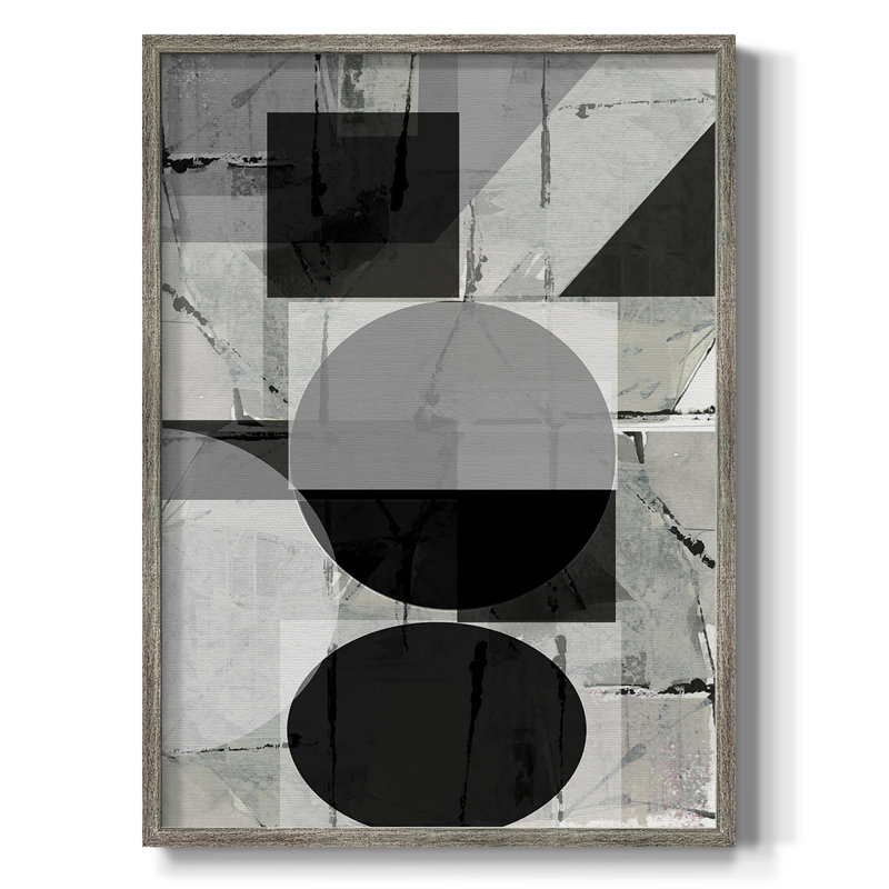 «Abstract Neutralité II», reproduction encadrée - bois massif, H 21 po x l 17 po