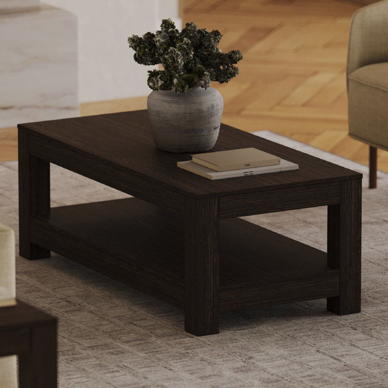 Maven Lane Paulo Wooden Coffee Table, Weathered Brown