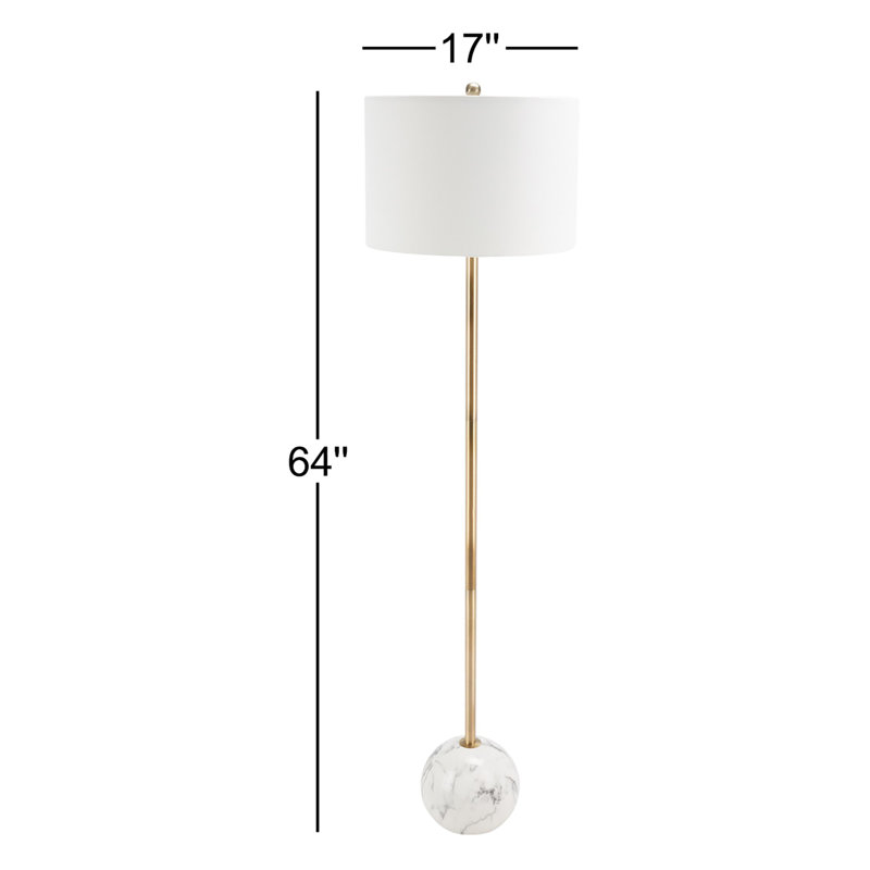 Lampe sur pied 64 po Lavera, Or / blanc