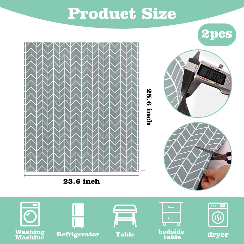 Washer And Dryer Covers, 2 Pieces Washer Dryer Top Protector Mat, Diatomite Rubber Washing Machine Top Covers Non-Slip Scratch Protection Dust-Proof