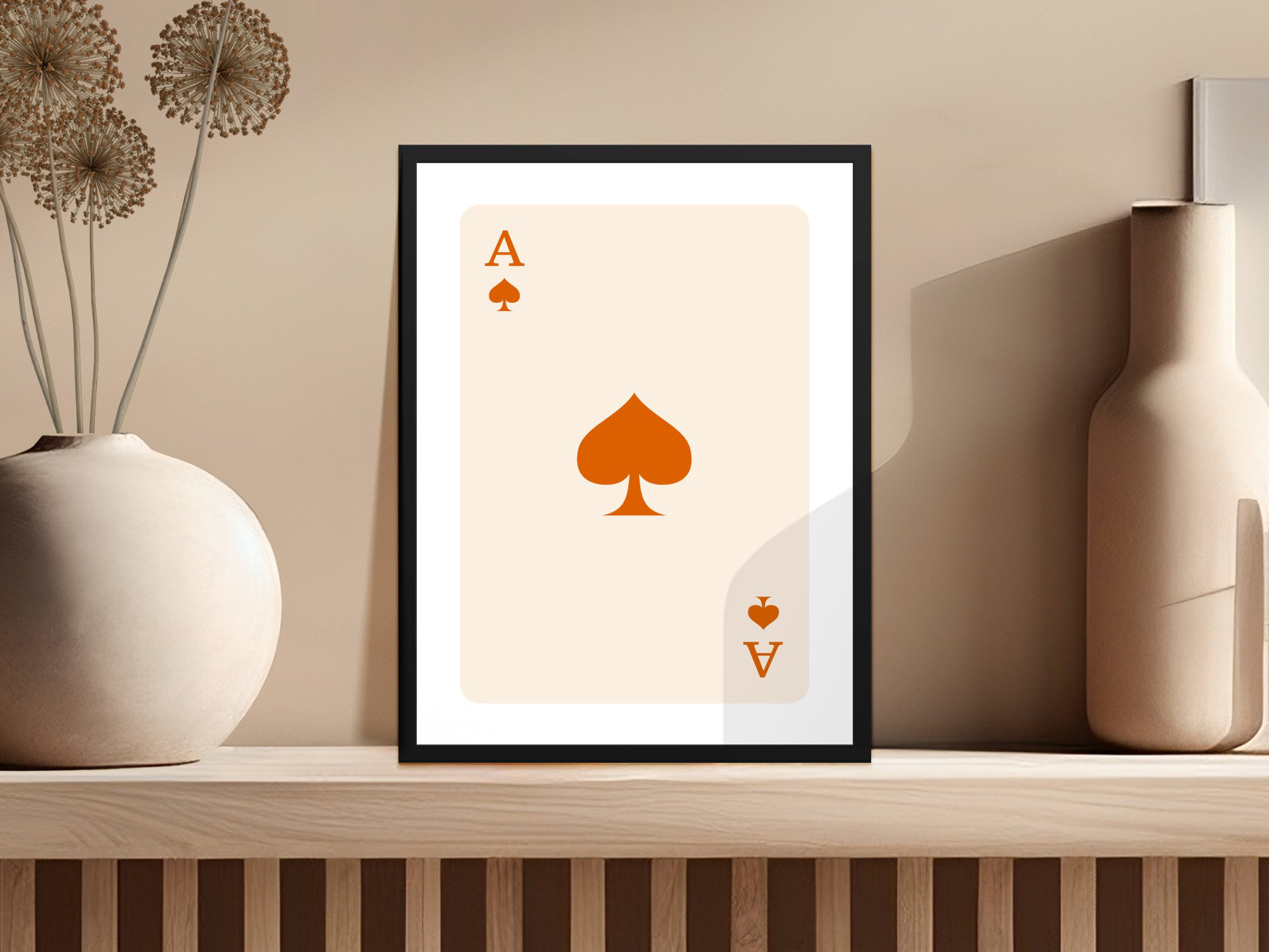 Lark Manor Ace of Spades Playing Card Art Minimalist Style Framed ...