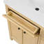 Meuble-lavabo simple 60 po Rian en chêne scandinave, sans comptoir, sans lavabo, garniture noir mat