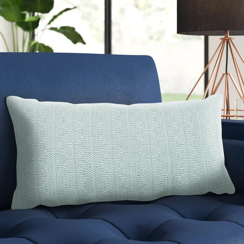 Casavant Embroidered Cotton Reversible Throw Pillow, Seaglass