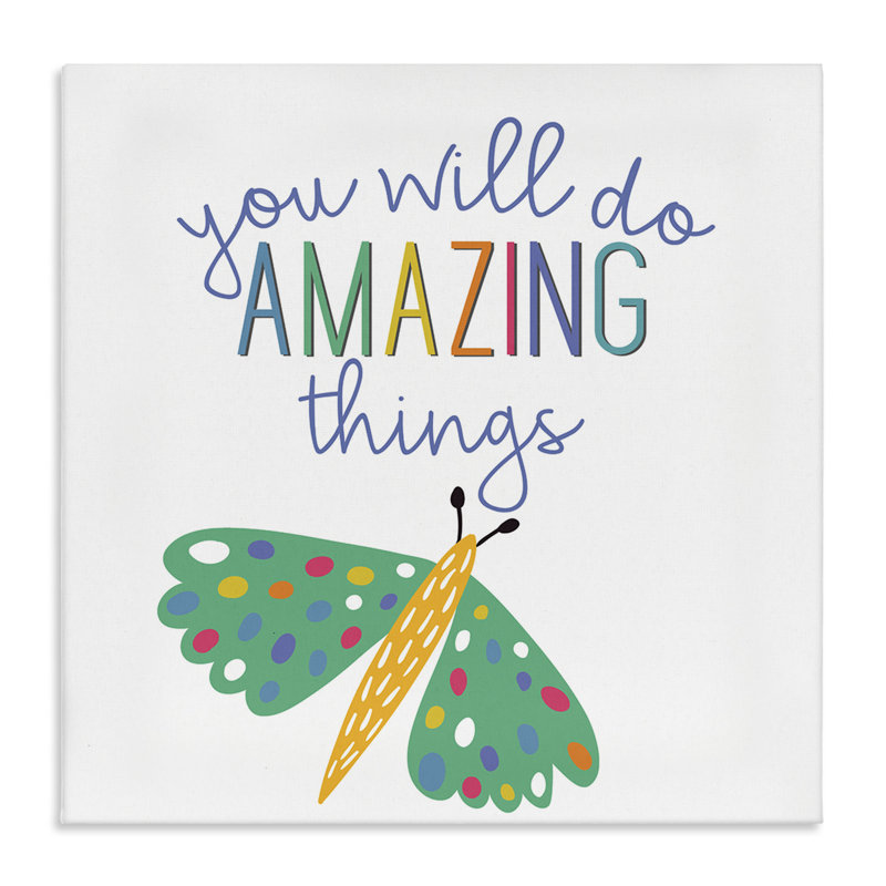 Toile Inspiring Do Amazing Things, conception de Kim Allen, H 17 po x l 17 po