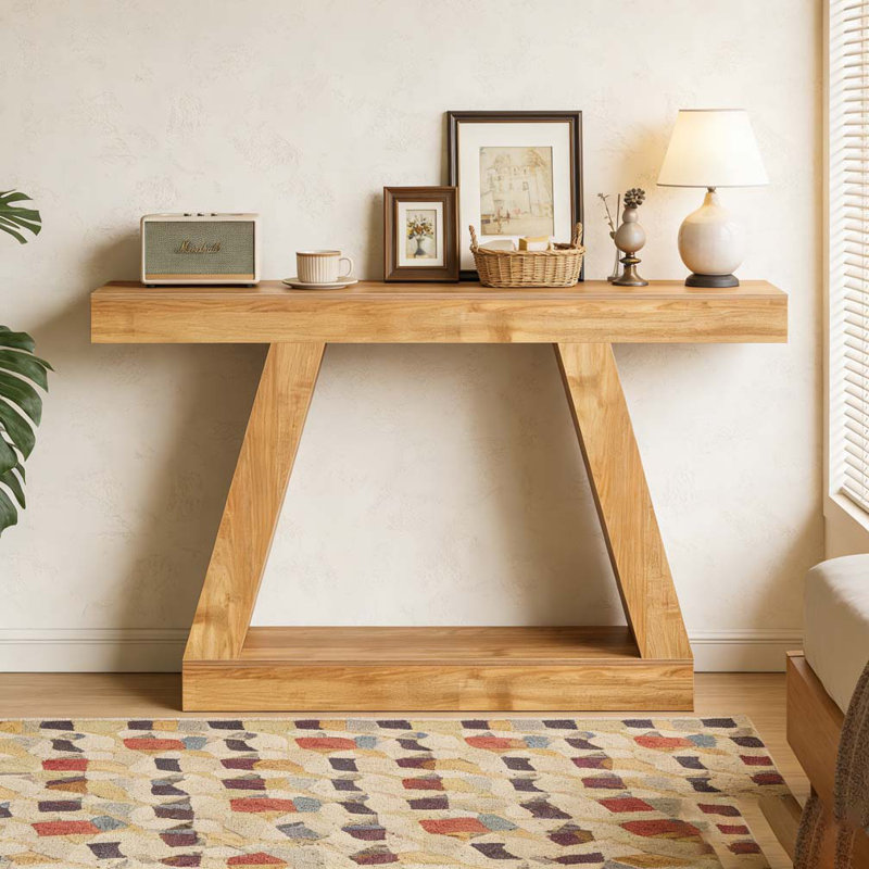 Sofa Table,Storage Console Table, Natural