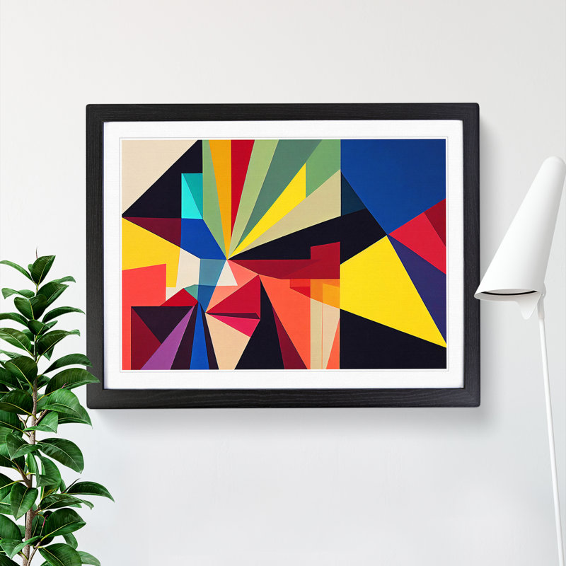 Attractive Modern Abstract Art - Framed Print, Black